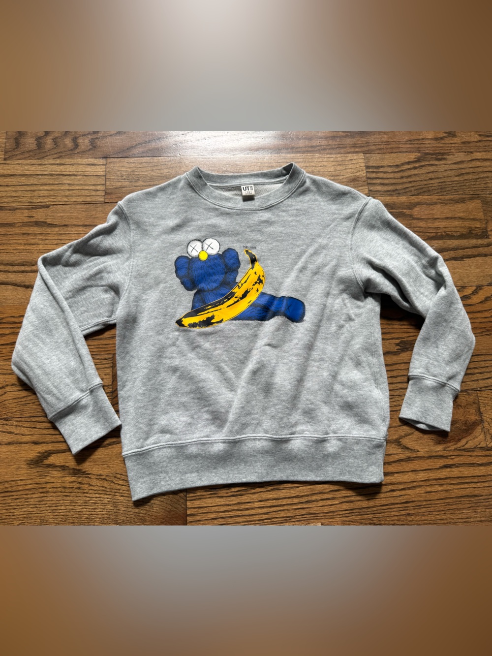 UNIQLO x KAWS x Andy Warhol Gray Crewneck Sweatshirt Kids Size 7-8